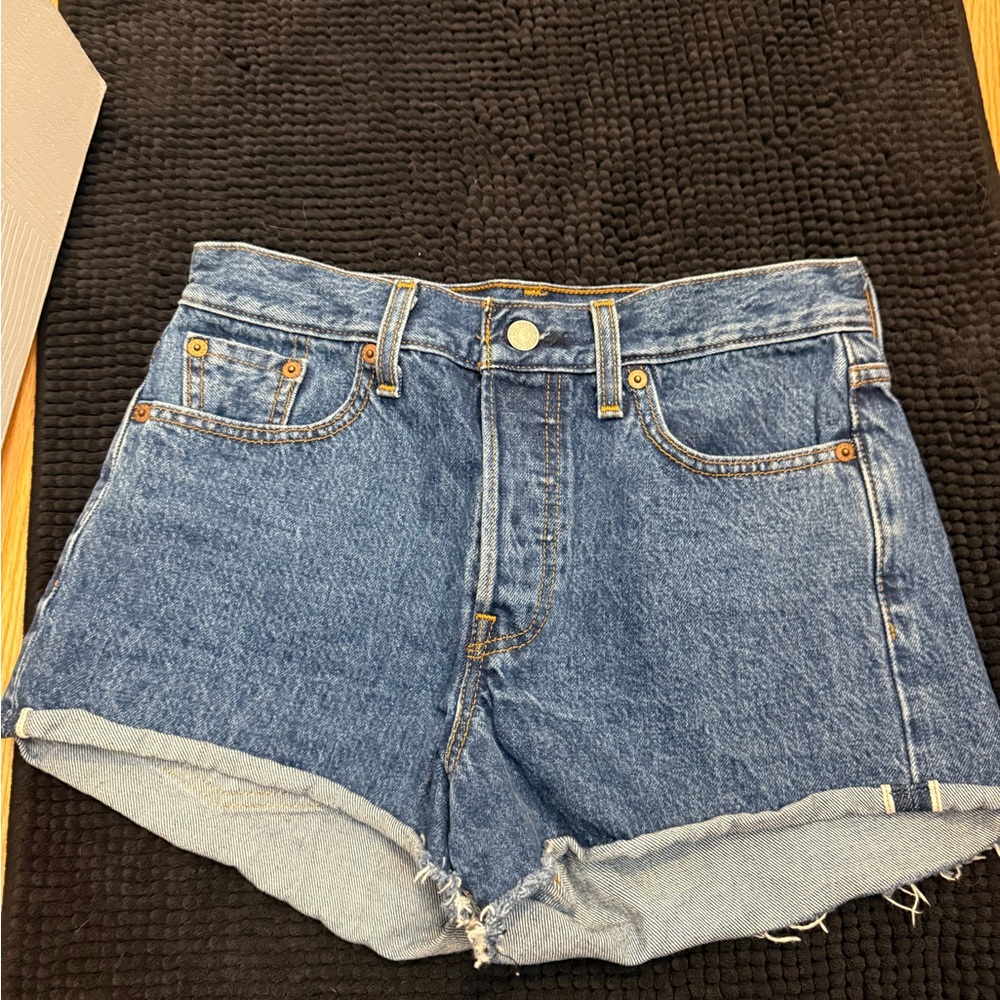 Levi's Blue Jean Shorts Vintage Style Distressed